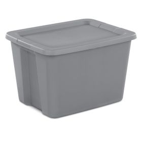 Plastic Storage Container Bins With Lids 18 Gallon Tote Box Titanium Set of 8