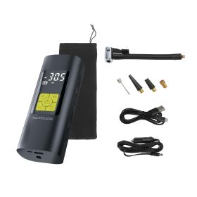 Auto Joe Cordless Digital Air Pump Inflator + Power Bank, 12-Volt DC Adaptor, LED Flashlight, 140-PSI