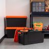 82 qt. Storage Box, Utility Tote, Orange/Black (3-Pack)