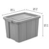 18 gallons. Plastic Storage Suitcases with Lids (6-Pack)