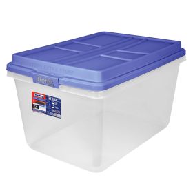 72 Qt. Clear Plastic Storage Bin with Blue HI-RISE Lid, 6 Pack (Color: 1)
